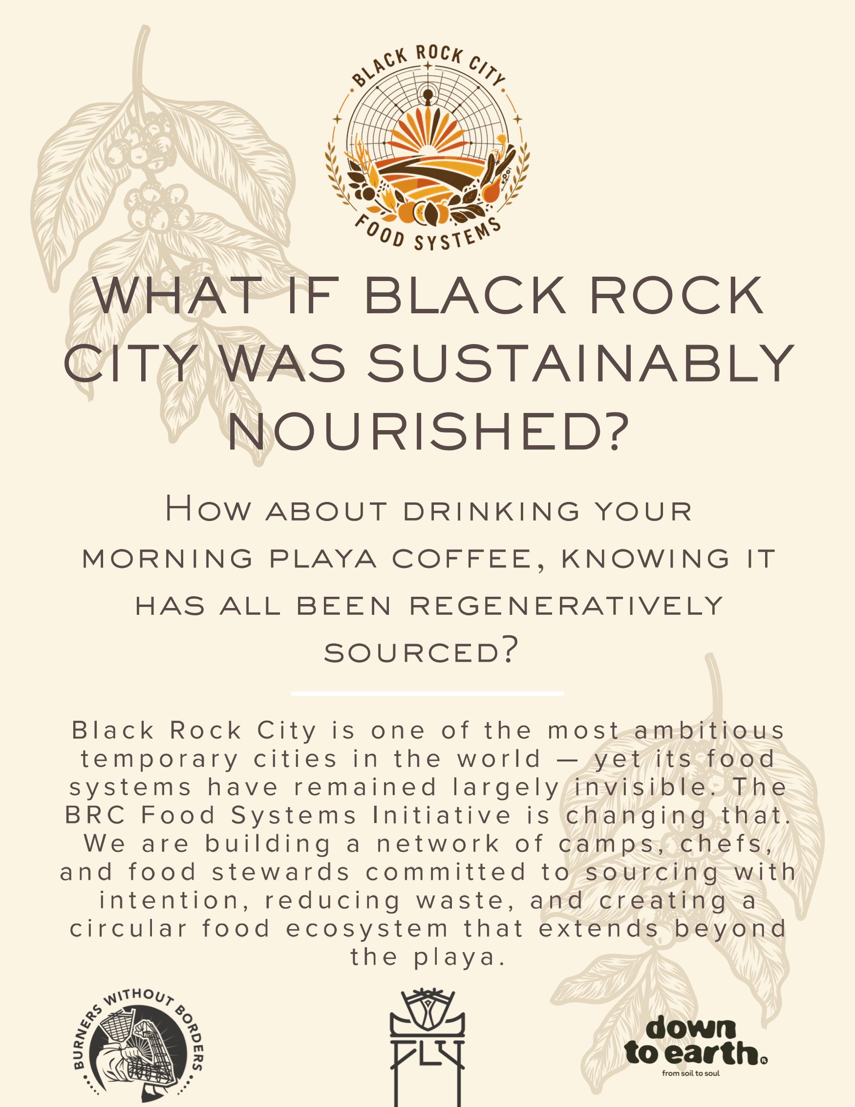 What if Black Rock City was sustainably nourished? Drink your morning playa coffee knowing it has all been regeneratively sourced.